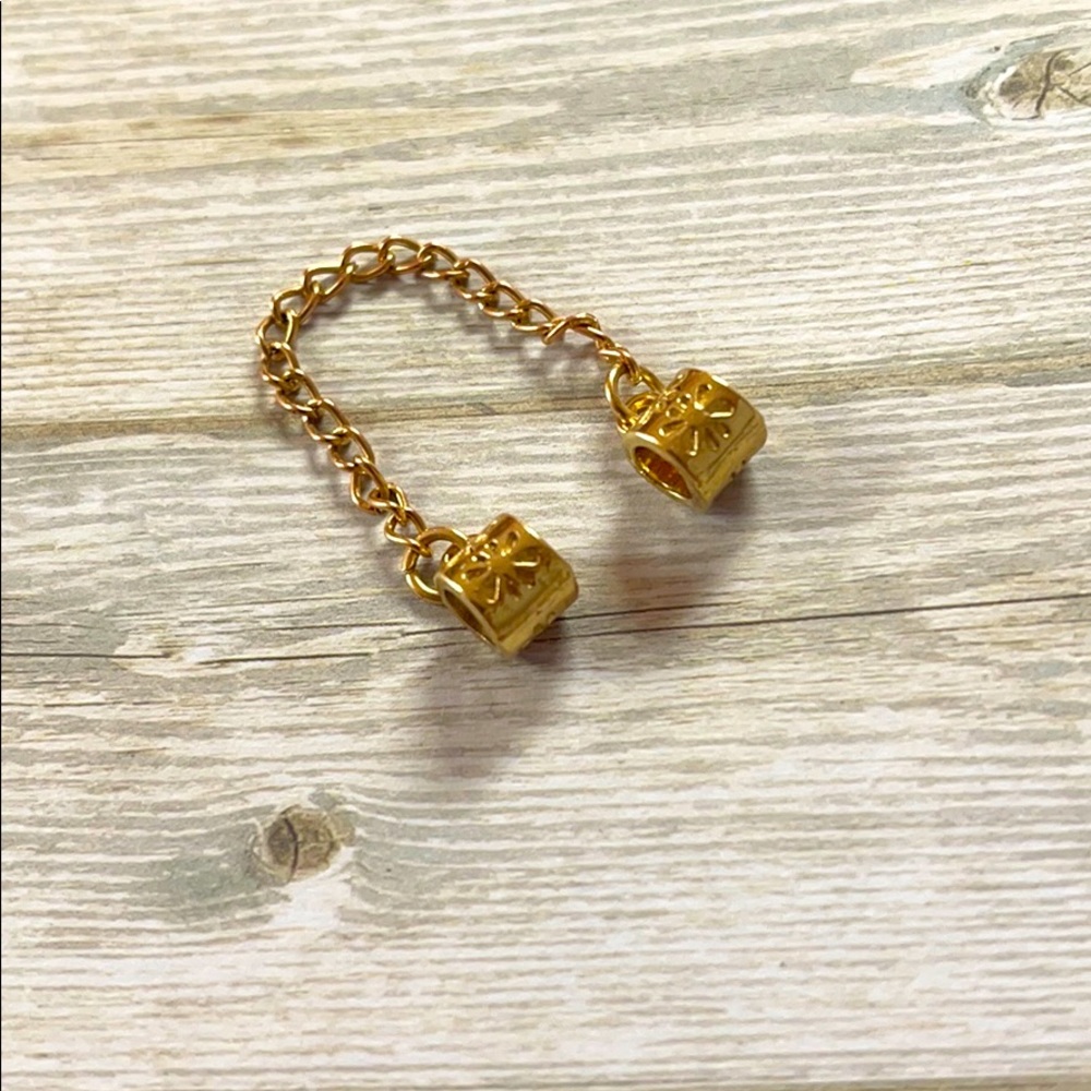 Gold security chain for Pandora charm bracelet
